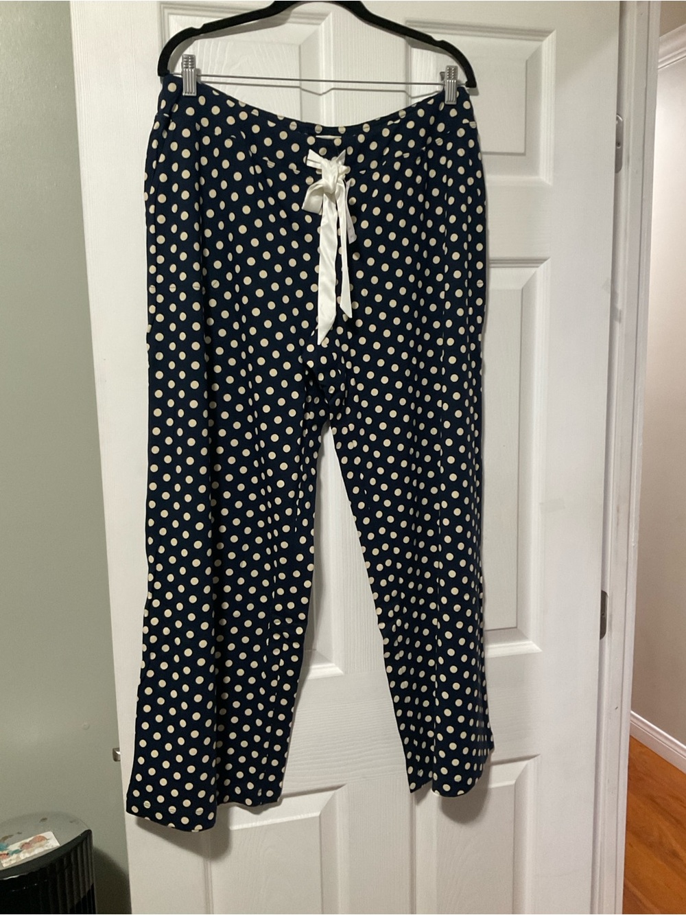 Soma Navy Blue Polka Dot Pajama Pants with Cream Dots